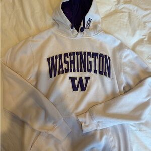 Colosseum White and Purple Washington Men's Hoodie